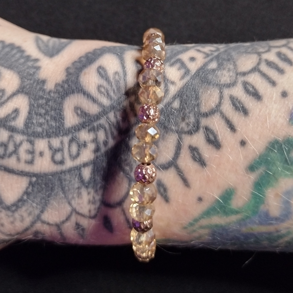 Alex And Ani Splendor Caramel Beaded Bangle Bracelet - Picture 2 of 8